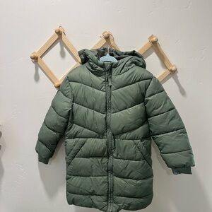 Green Hooded Puffer Jacket